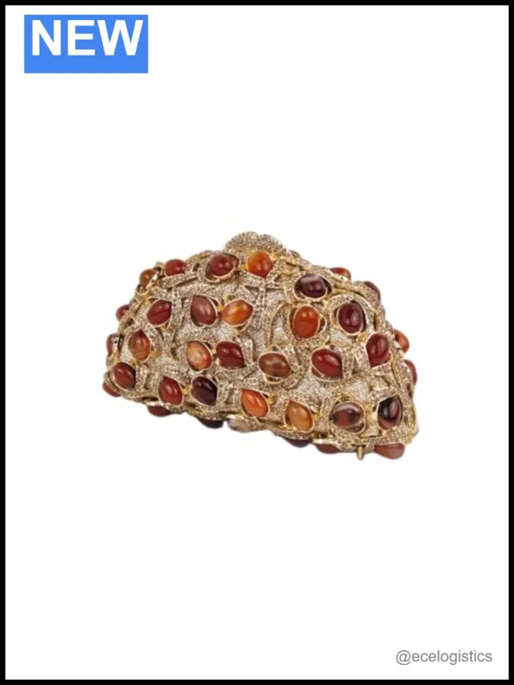 Luxury Crystal Clutch Evening Bag Rhinestone Agate Stones Handbag Party Prom